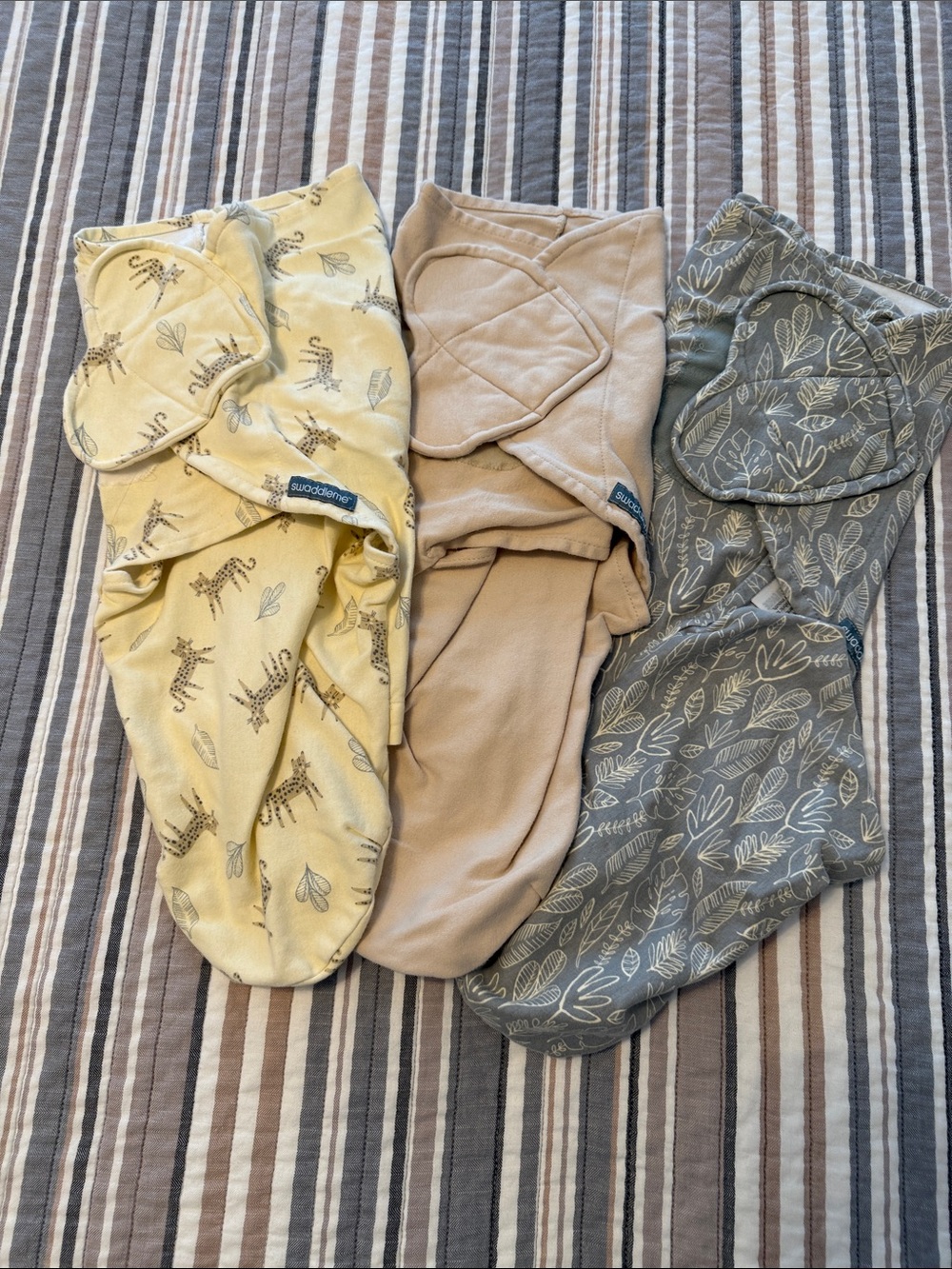 Swaddle Designs Yellow, Tan, Gray Baby Swaddle Set - 3 Pack